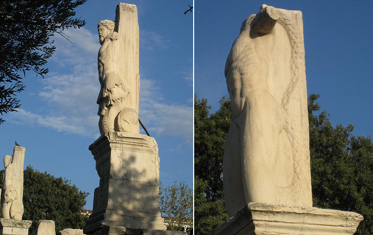 Portico of the Giants: (left) a giant; (right) a  triton
