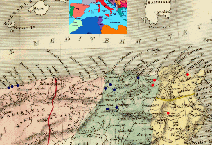 Map of the archaeological sites