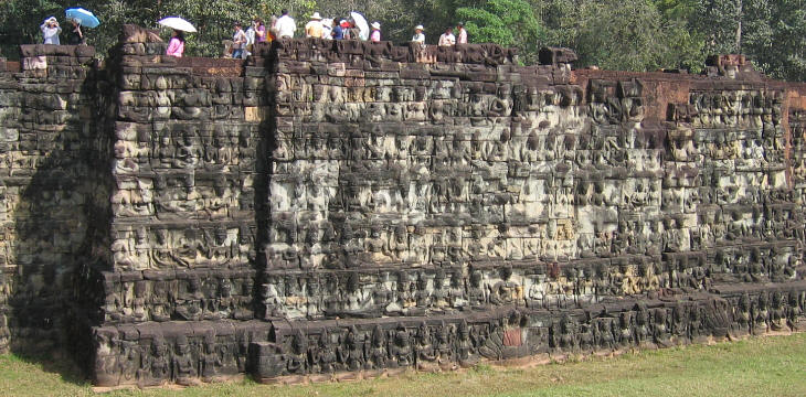 Decoration of a terrace in Angkor Thom (Terrace of the Leper King)
