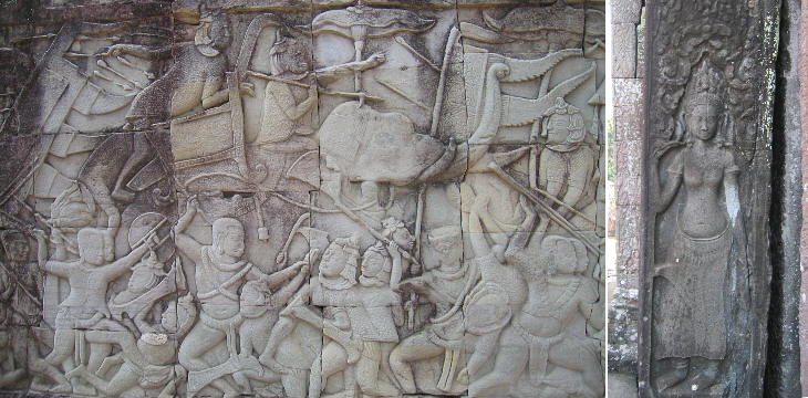 Other scenes of fight and a devata