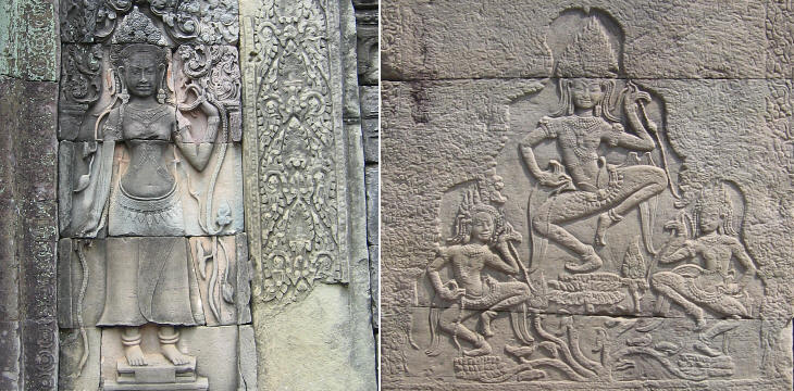 A devata and three apsara