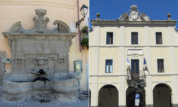 (left) Fontana Marescotti (1673); (right) Palazzo Marescotti (1723)