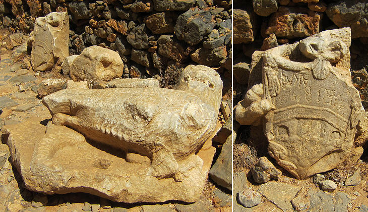 (left) Winged Lion; (right) Venetian coat of arms