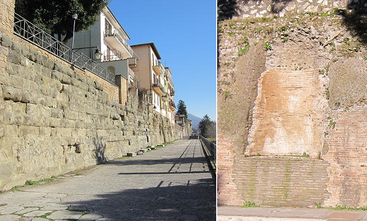 Walls supporting the third terrace