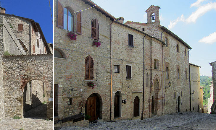 (left) Arco dei Pelasgi; (right) main square