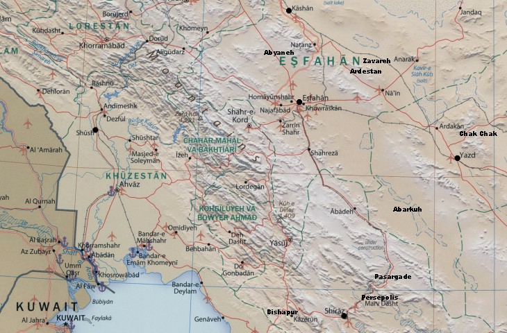 Map showing the locations covered in this page