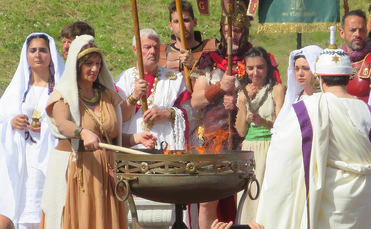 A procession of civilians