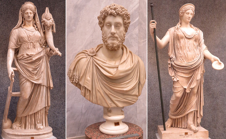 Statues which were found at Tor Boacciana