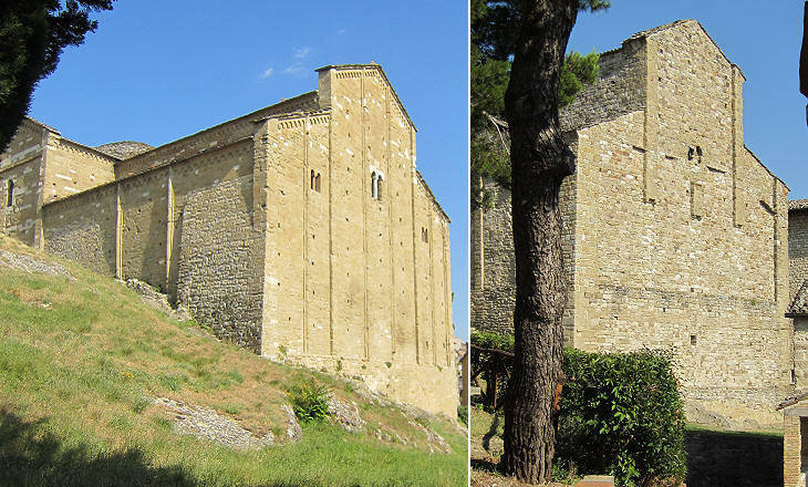Façades of the Cathedral (left) and of the Pieve (right)