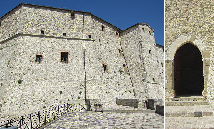 (left) Old part of the fortress; (right) medieval entrance