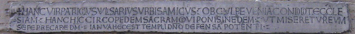 Inscription on the side wall