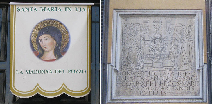 Banner with the sacred image worshipped in the church