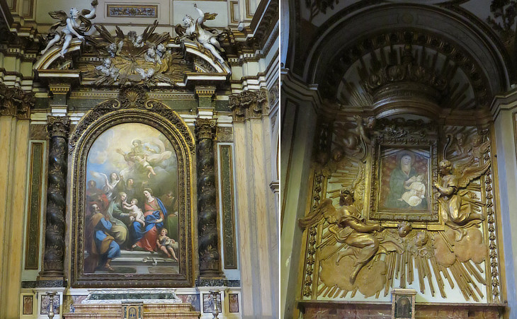 (left)  Altar of St. Anne; (right) sacred image
