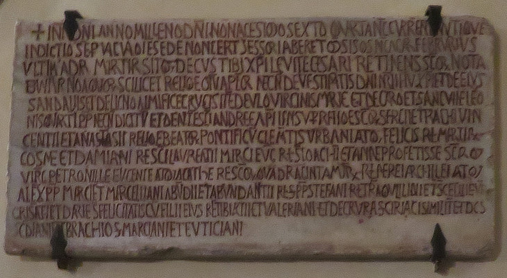 1096 inscription from S. Cesareo de Arenula
