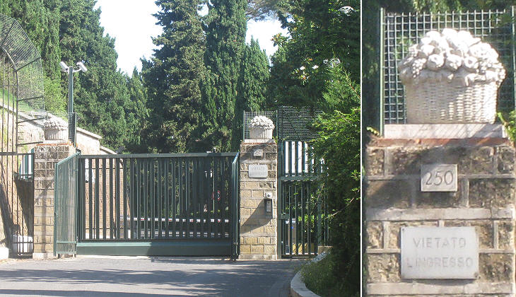 Modern entrance to Villa Madama