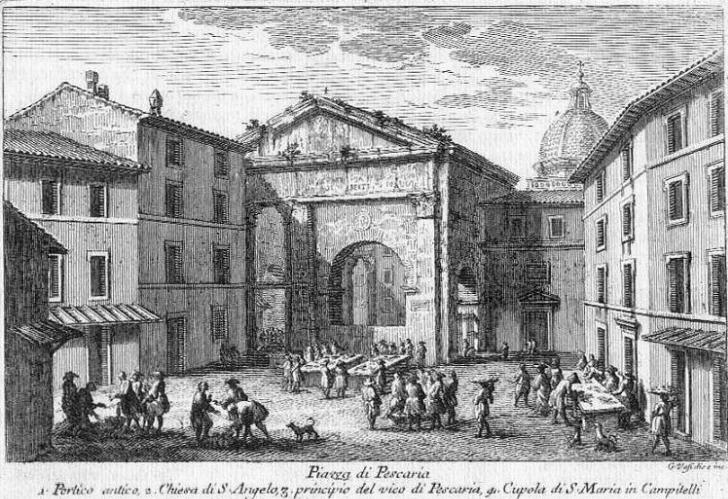 The Plate showing Piazza di Pescaria