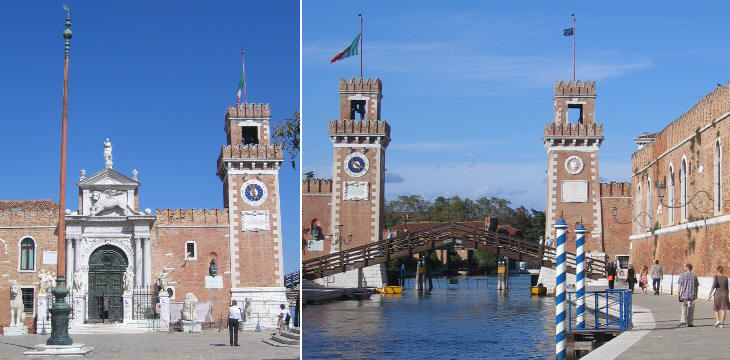 Arsenale: land and sea entrances