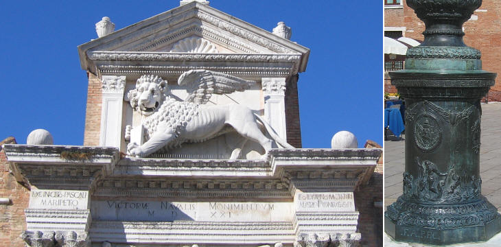 bronze column celebrating the victories of Francesco Morosini in Morea