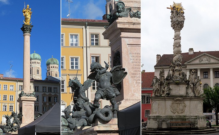 Pestsaule at Munich and Sopron