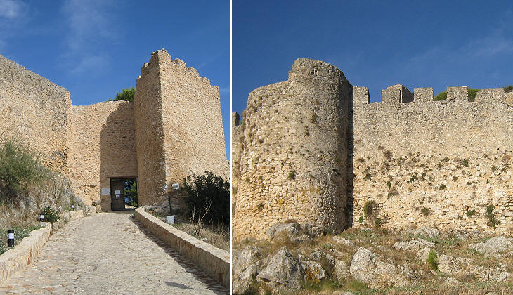(left) Entrance to the fortress; (right) inner walls
